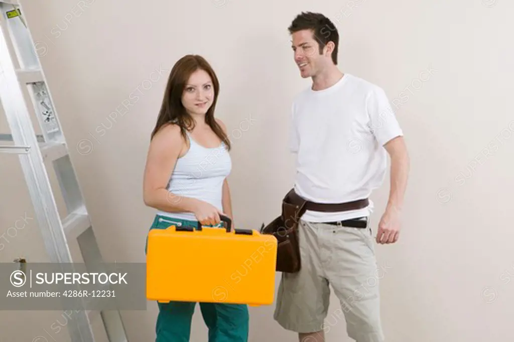 Couple With Home Improvement Supplies