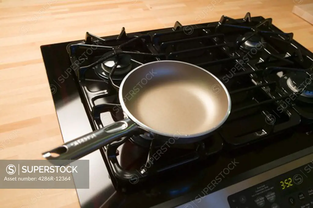 Frying Pan on a Gas Stove