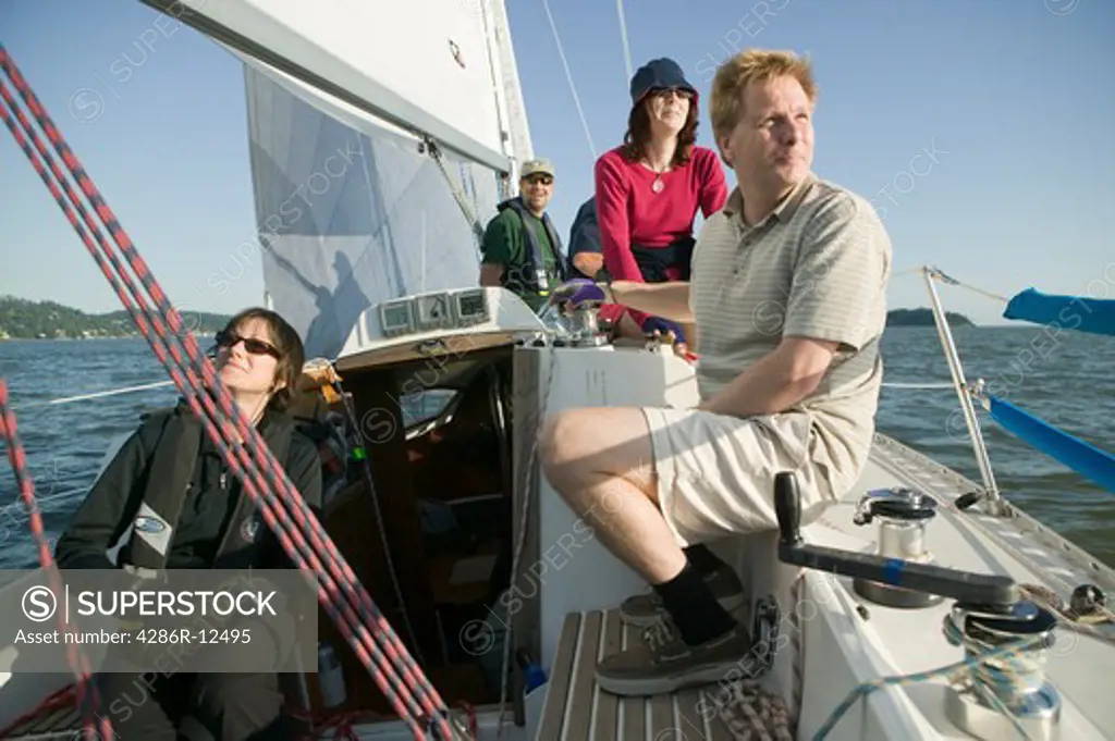 Group of Friends Out Sailing