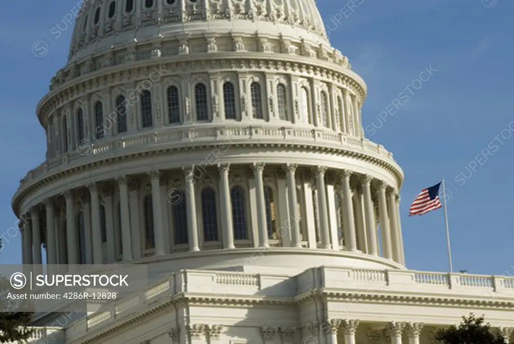 US Capitol Dome in Washington DC in bright sunlight