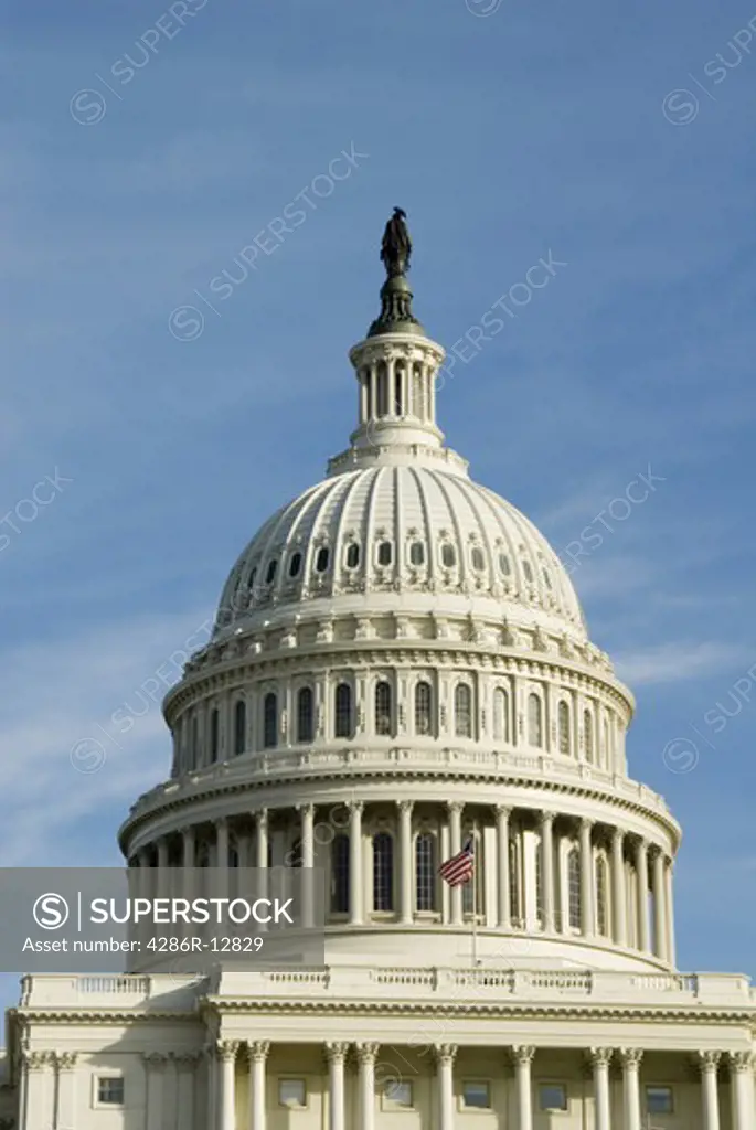 US Capitol Dome in Washington DC in bright sunlight