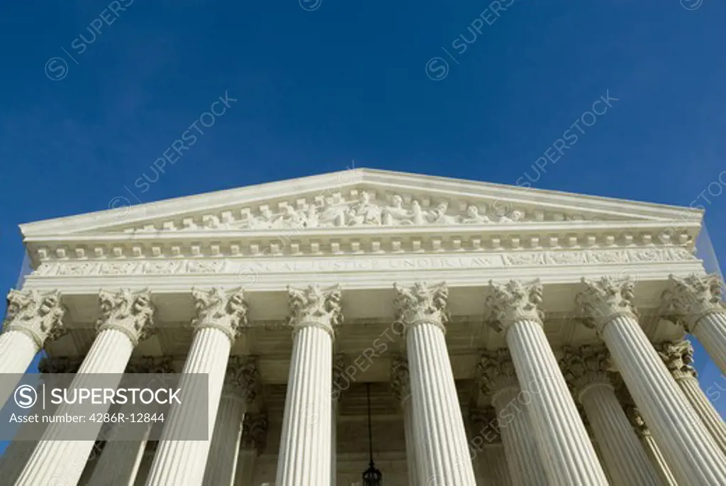 US Supreme Court in Washington DC in bright sunlight
