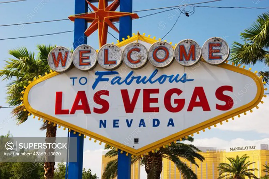 Famous sign welcoming visitors to Las Vegas, Nevada, USA