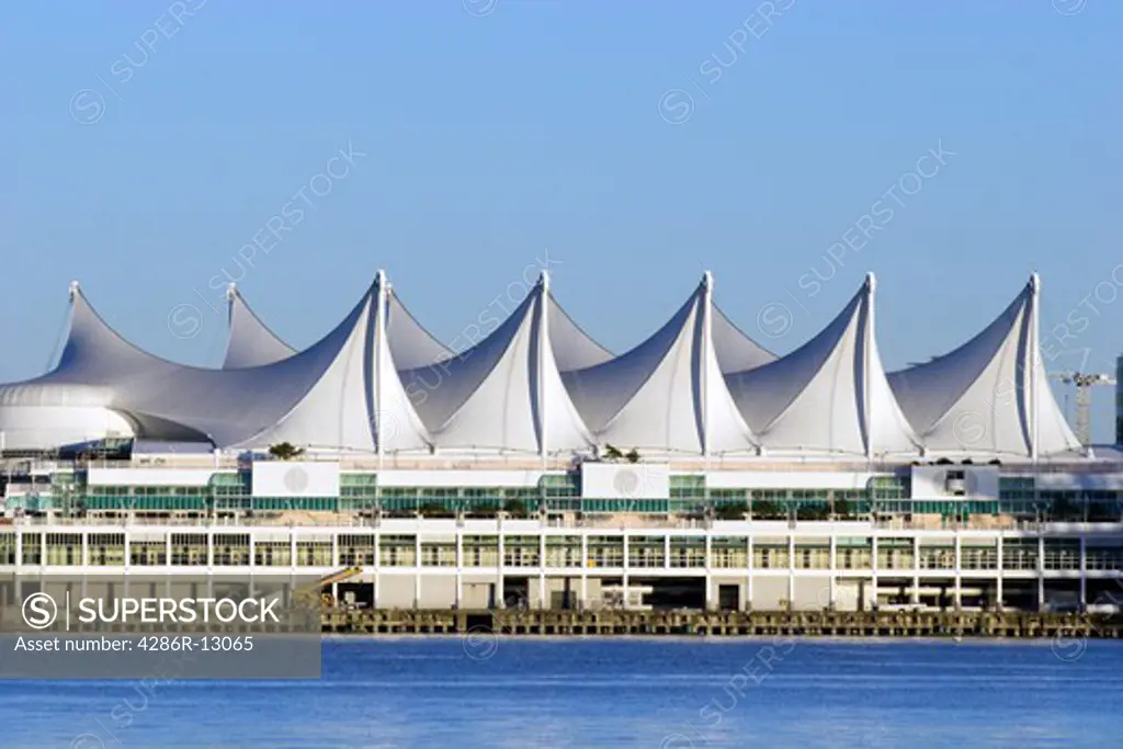 The distinctive architectural sails of Canada Place - downtown Vancouver, BC