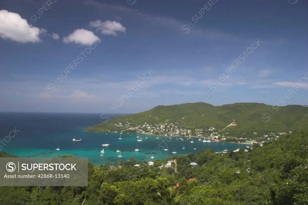 Spectacular aerial view of Admiralty Bay Port Elizabeth Bequia
