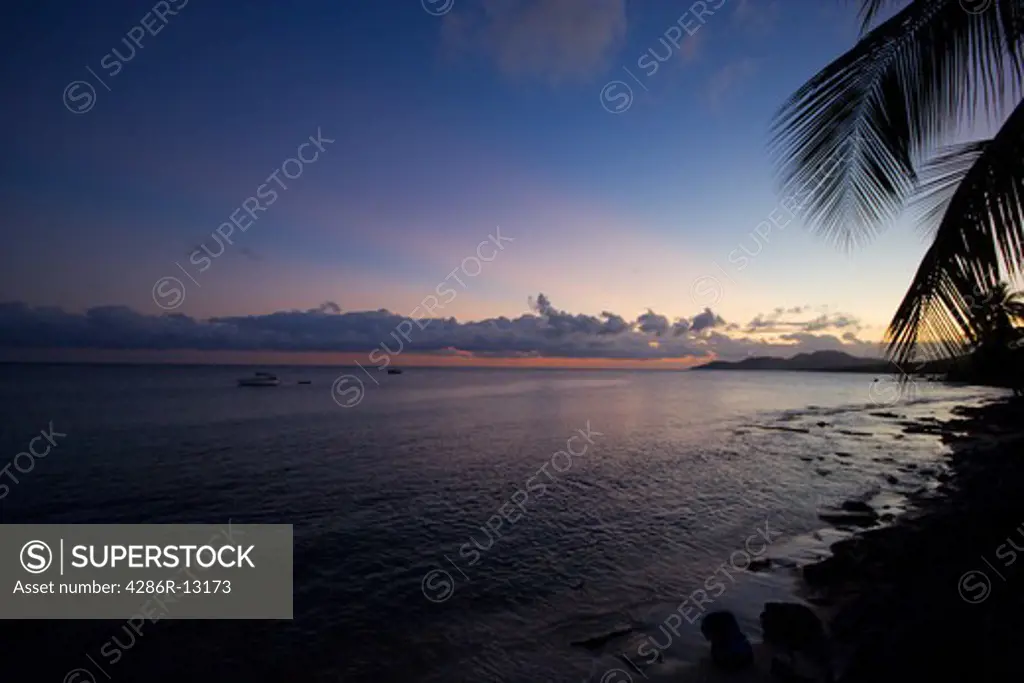 Sleepy tropical sunset from the Malecon in Esperanza, Vieques Island, Puerto Rico