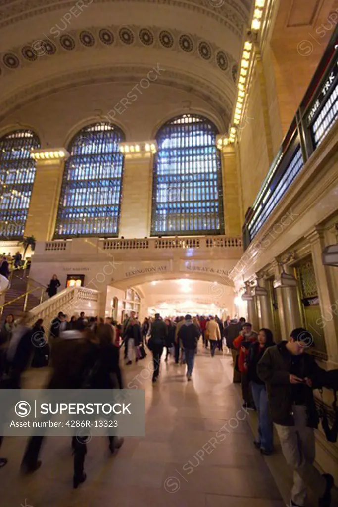 Crowds moving out of Grand Central Station, midtown Manhattan, New York City