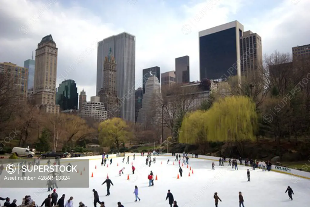 Outdoor skating in Central Park, New York City