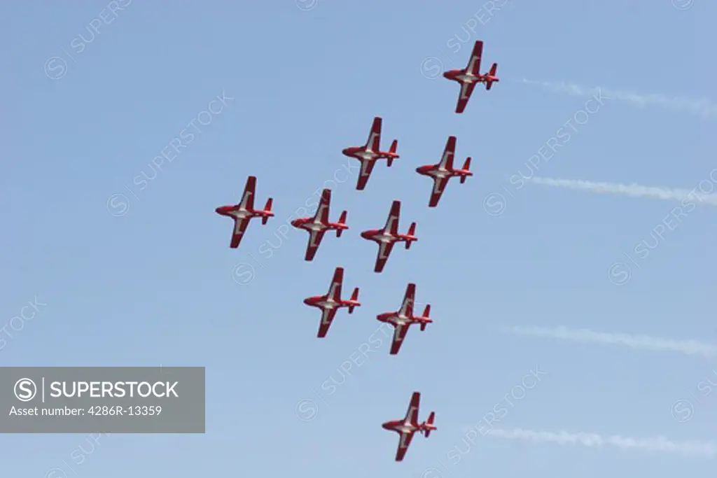 Canadas famous aerobatic team, the Snowbirds in formation at Abbotsford International Air Show 2006