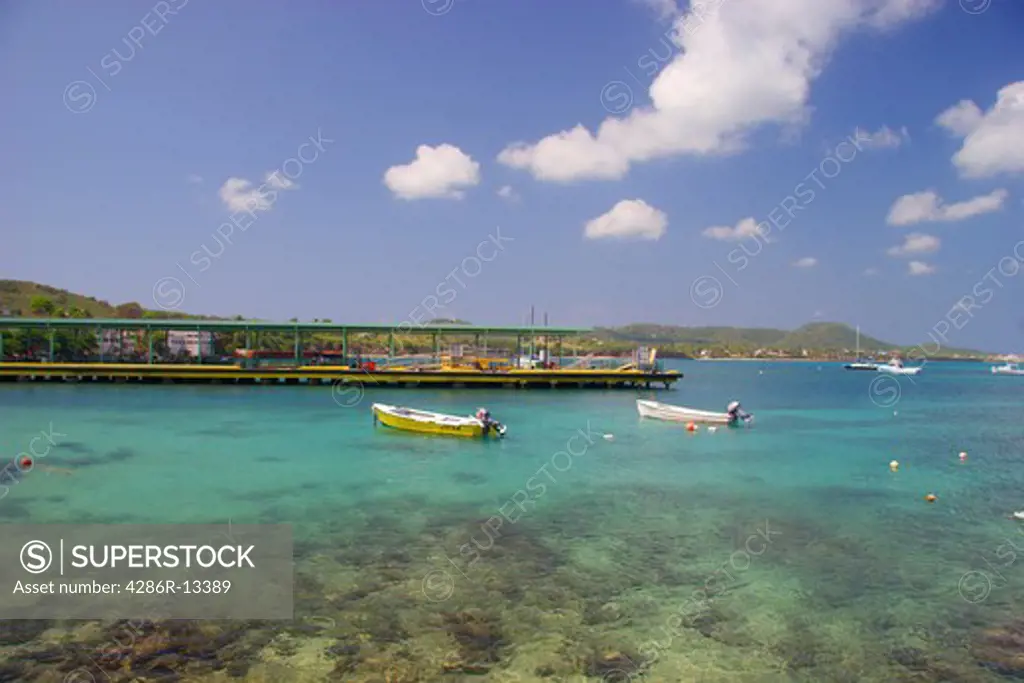 View over the little harbor in Isabel - Vieques Island, Puerto Rico