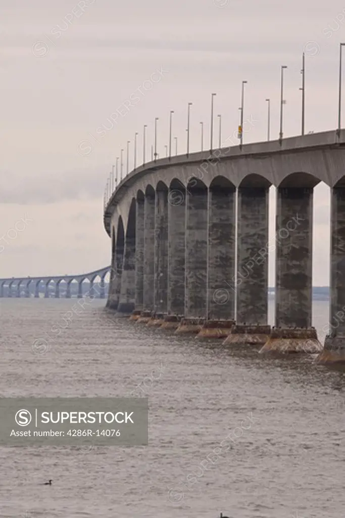 An engineering marvel, the 13 km long Confederation Bridge, linking Prince Edward Island to New Brunswick, Canada