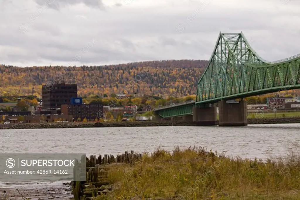 Bridge joining New Brunswick to Quebec at Campbelton, New Brunswick, Canada