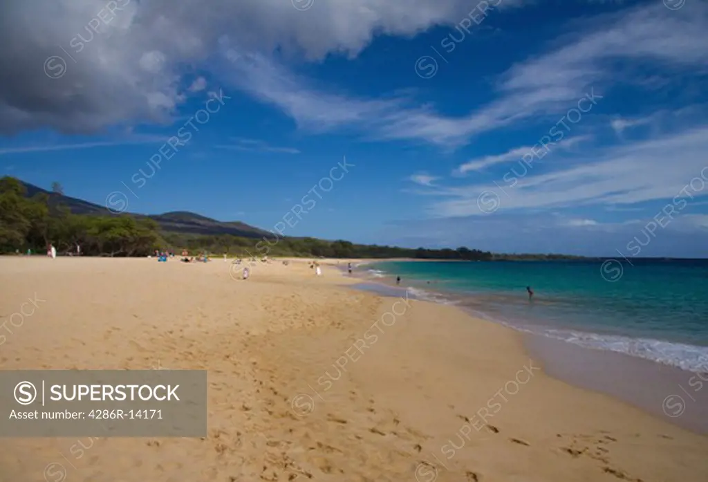 Big Beach on the sunny south coast of Maui, Hawaii