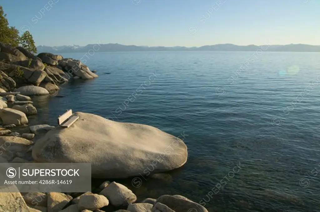 The east shore of Lake Tahoe, Nevada in the late afternoon.