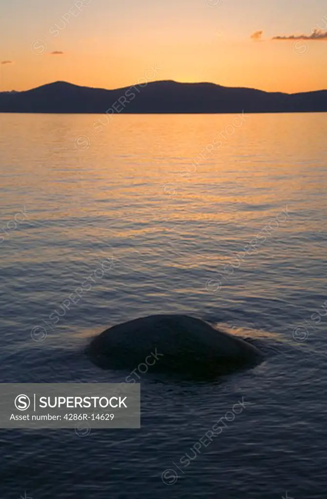 The east shore of Lake Tahoe, Nevada in the late afternoon.