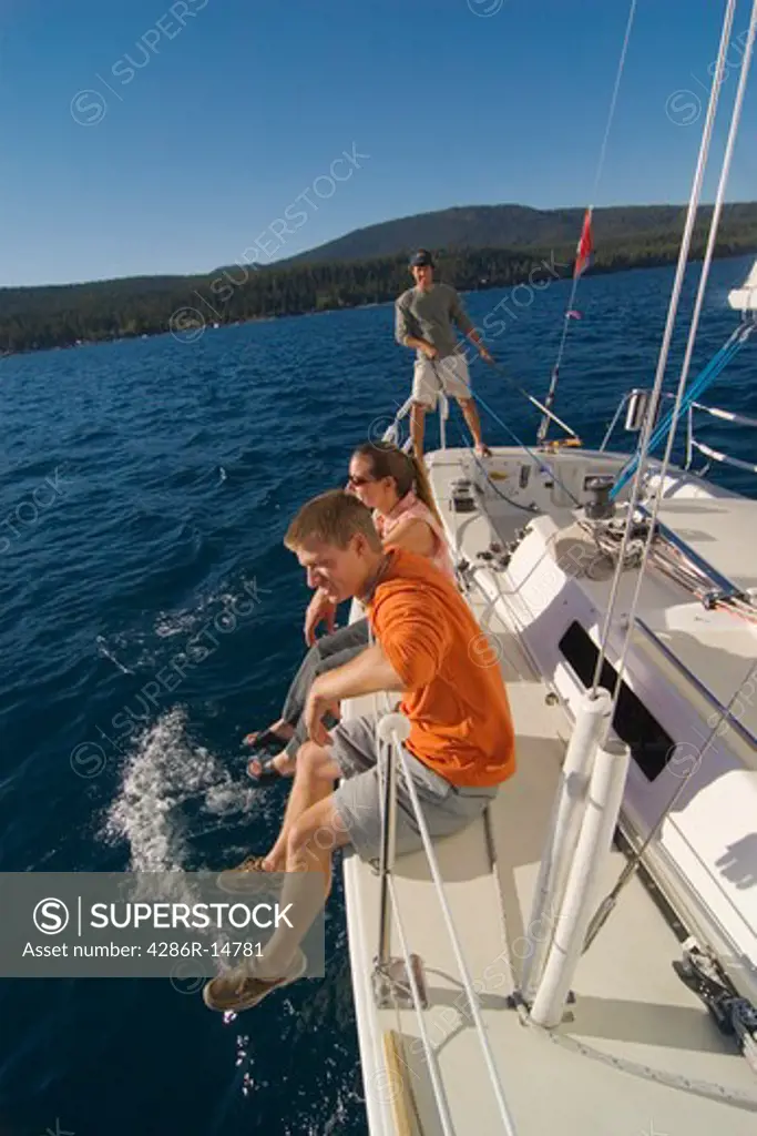 Three Friends Sailing on Lake Tahoe