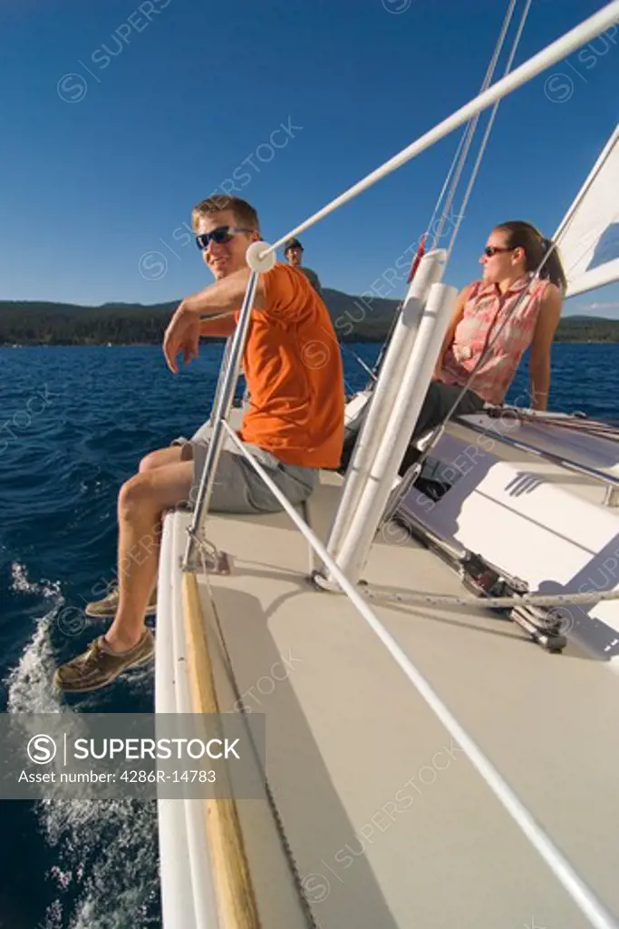 Three Friends Sailing on Lake Tahoe