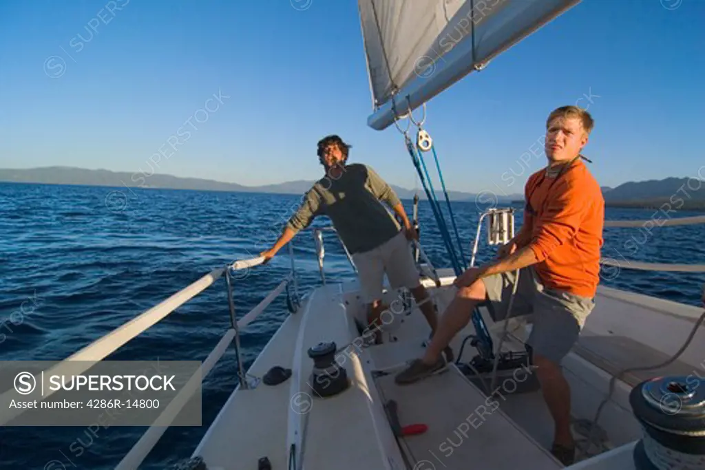 Two Men Sailing on Lake Tahoe