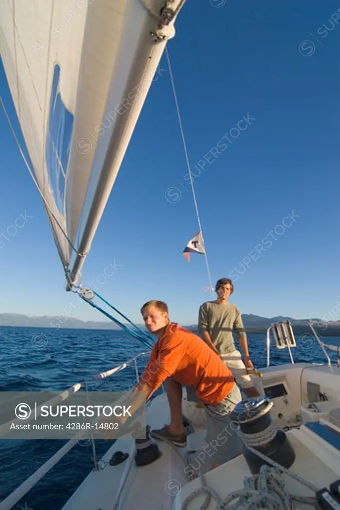 Two Men Sailing on Lake Tahoe