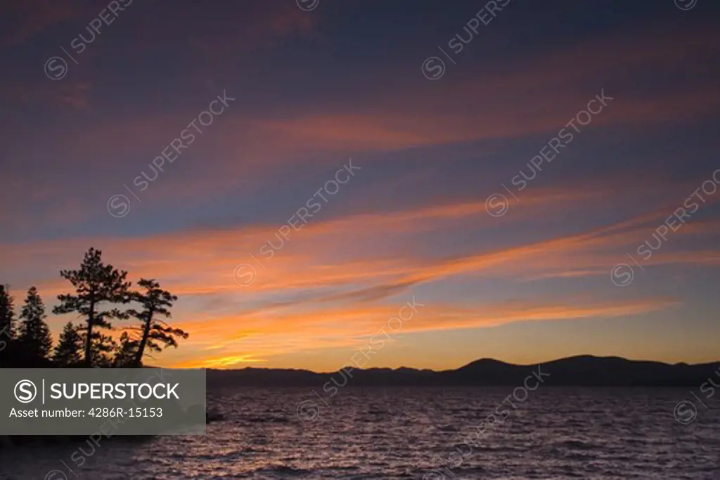 Sunset over Lake Tahoe California