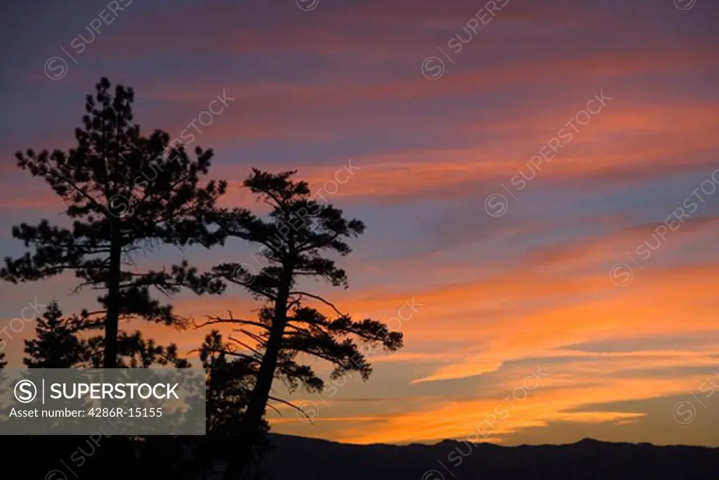 Sunset over Lake Tahoe California