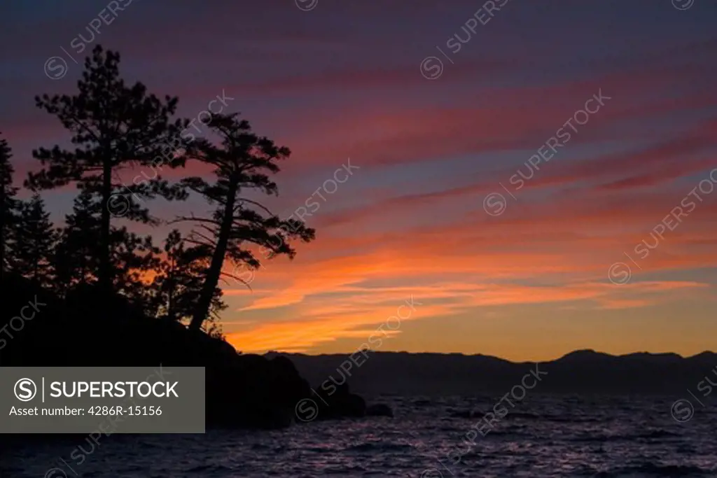 Sunset over Lake Tahoe California