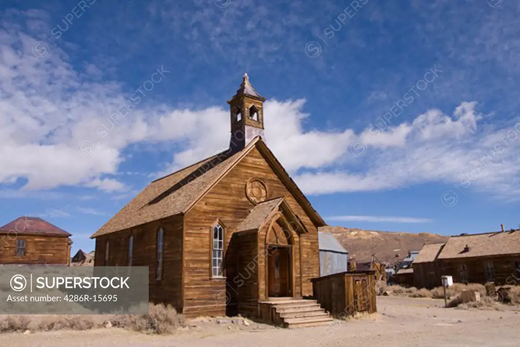 An old church in Bodie State Park in California