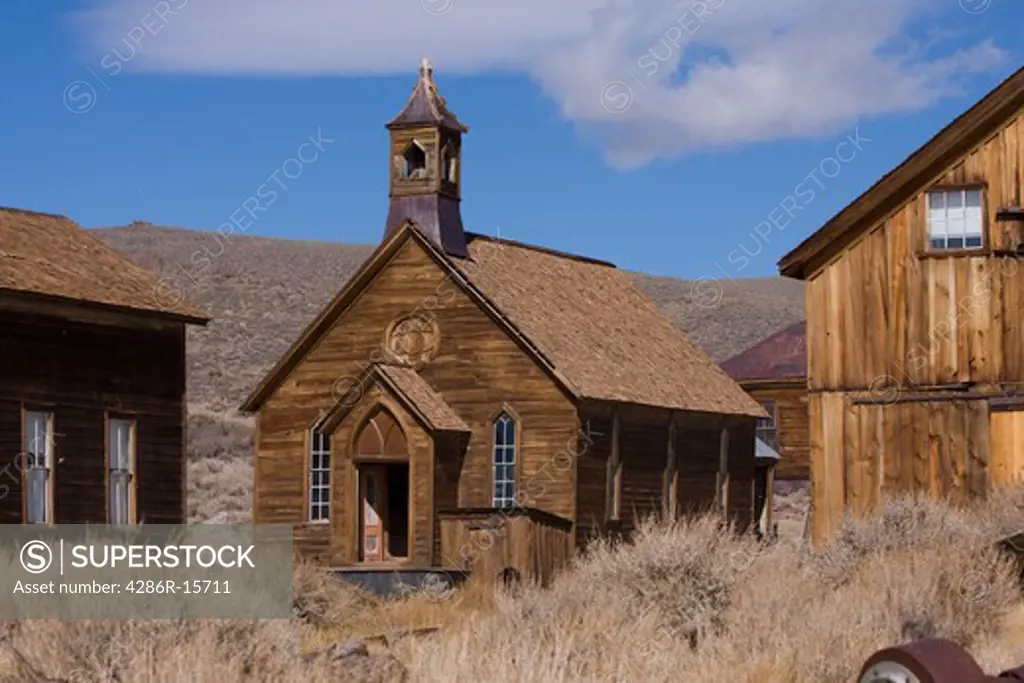An old church  in Bodie State Park in California