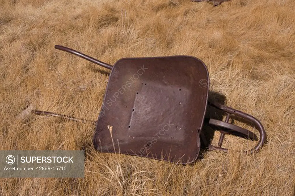 An old wheel barrow in Bodie State Park in California