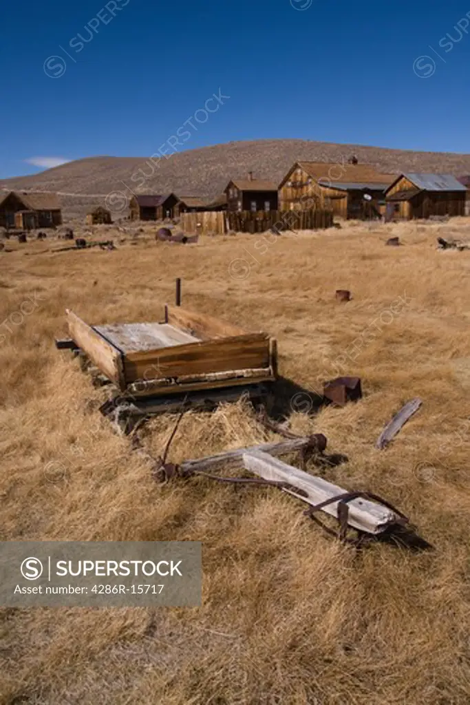 An old wagon in Bodie State Park in California