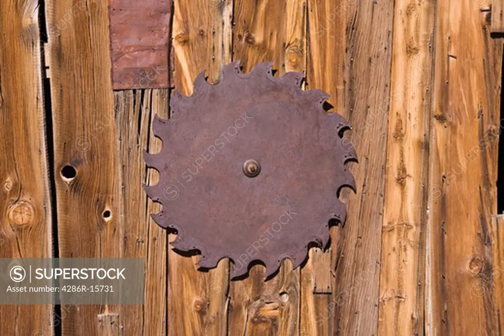 An old saw blade in Bodie State Park in California