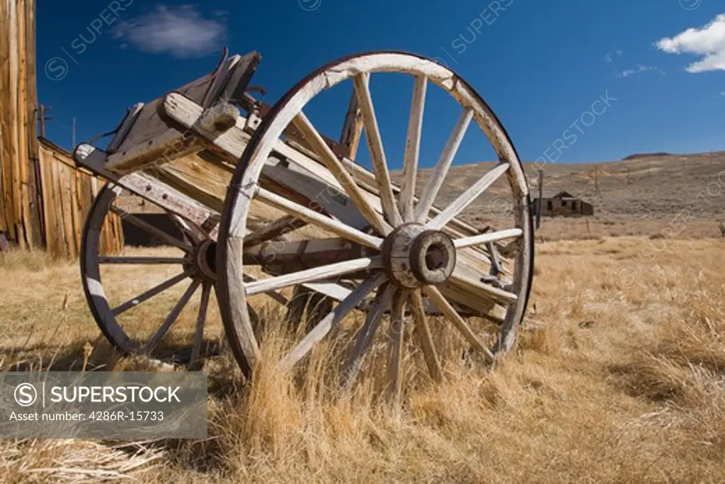 An old wagon in Bodie State Park in California