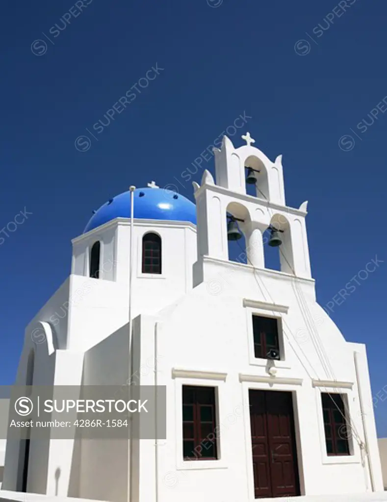 An Orthodox Greek church on Santorini island, in the cyclades