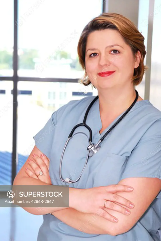 Portrait of a medical doctor or nurse in a hospital