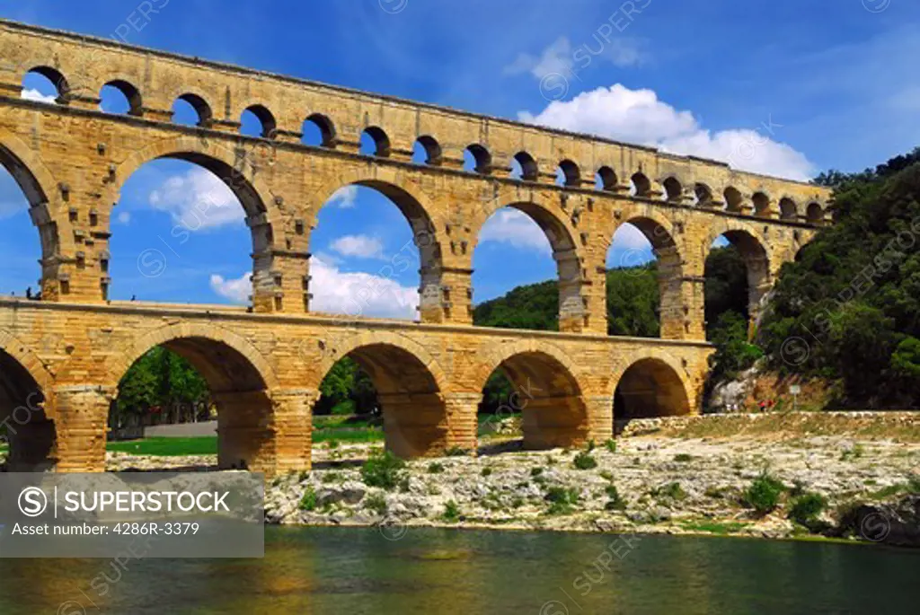 Pont du Gard is a part of Roman aqueduct in southern France near Nimes.