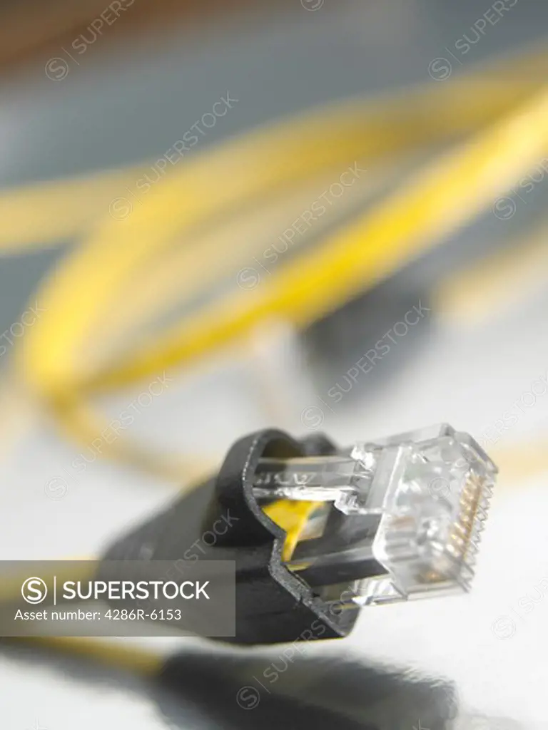 extreme close up of cable connection for computer