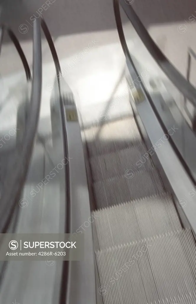 Blurred image of an escalator