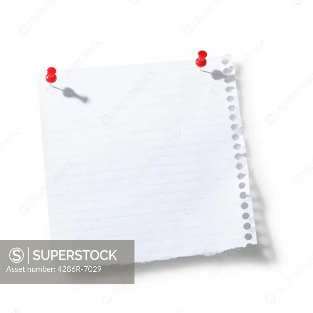 Paper note with pin