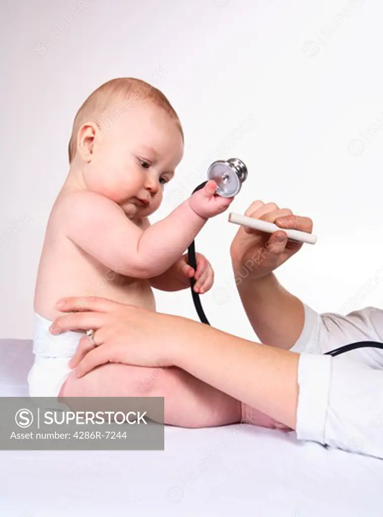Baby getting checkup