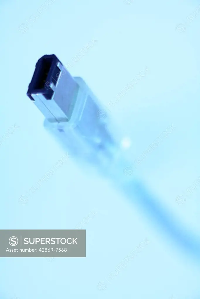 Firewire cable with blue tone effect
