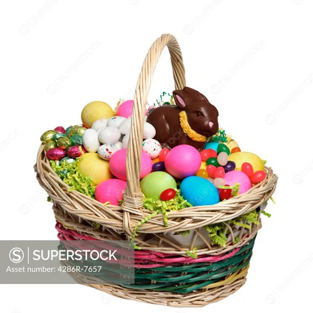 Easter basket full of Easter treats