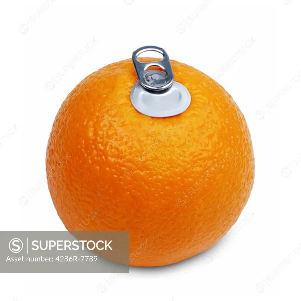 Orange with soda can opener