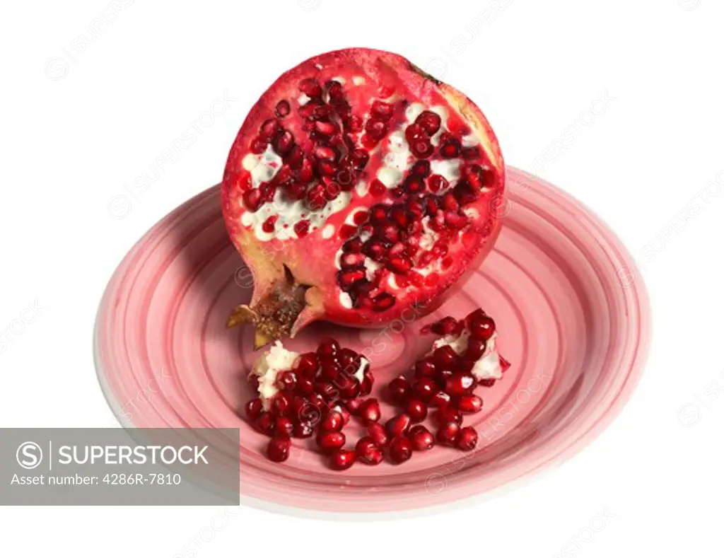Pomegranate on plate