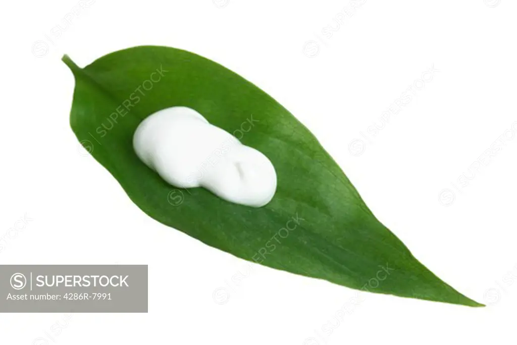Leaf with facial cream