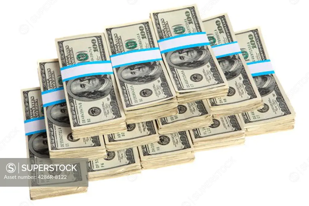 Pile of hundred dollar bills