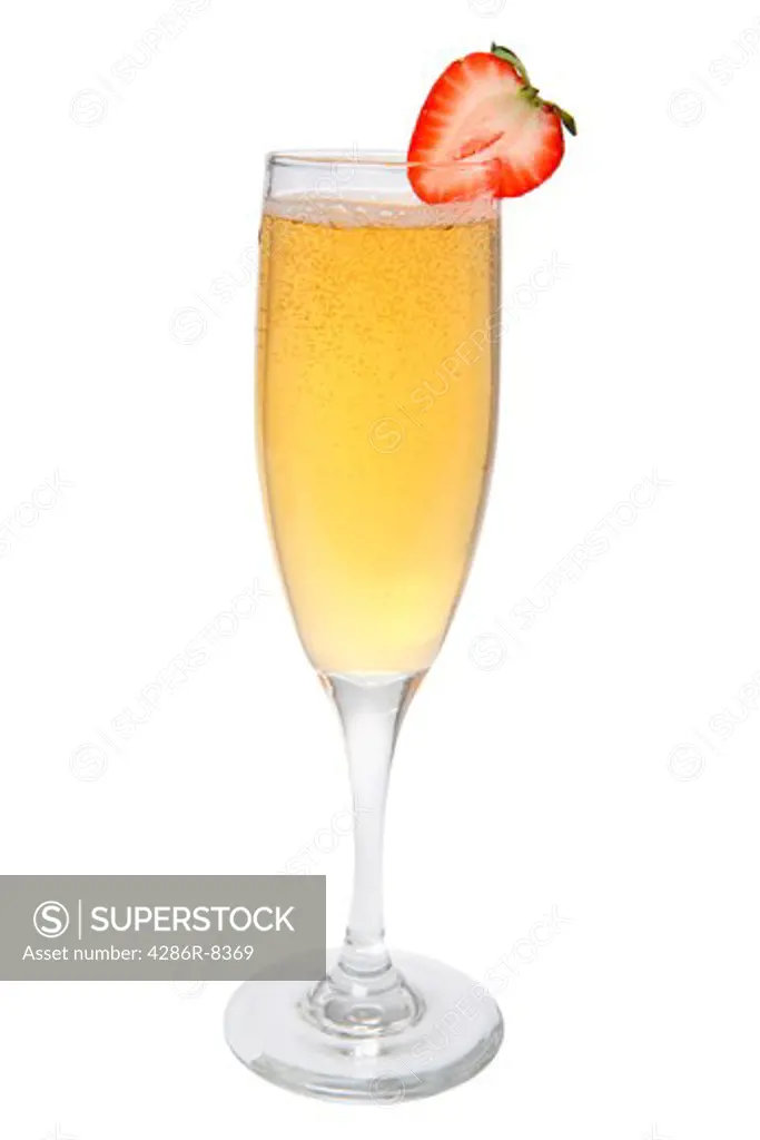 Champagne with strawberry