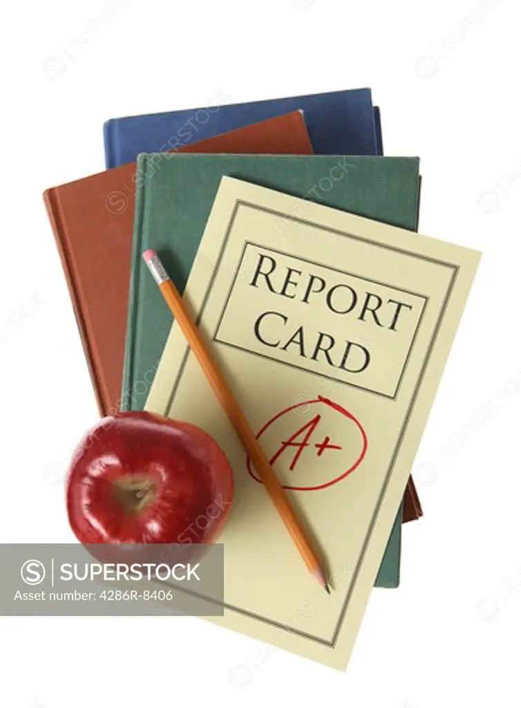 Report card and school books