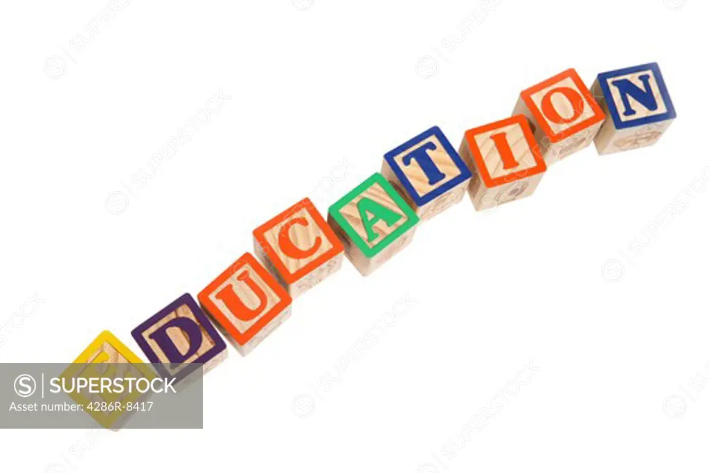 Education spelled with blocks