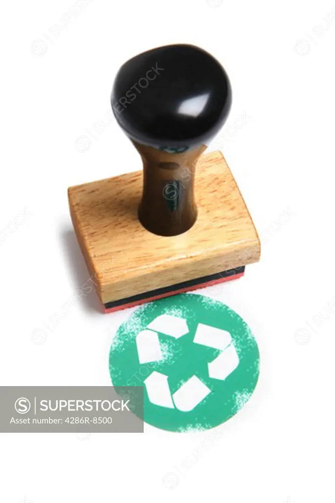 Recycle symbol rubber stamp