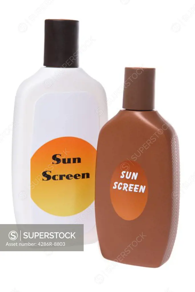 Sunscreen lotion bottles